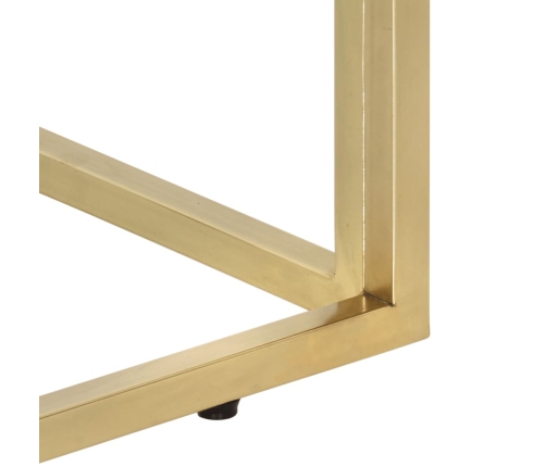 Mesa consola acero inoxidable madera maciza traviesa dorado