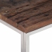 Mesa de centro acero inoxidable madera maciza traviesa plateado