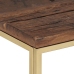 Mesa de centro acero inoxidable madera maciza traviesa dorado