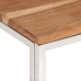 Mesa de centro acero inoxidable y madera maciza acacia plateado