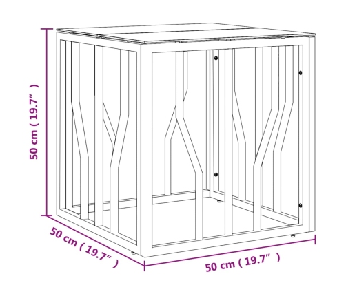 Mesa de centro acero inoxidable y vidrio plateada 50x50x50 cm