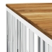 Mesa de centro acero inoxidable y madera maciza acacia plateado