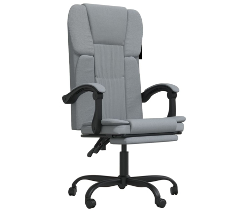 Silla de oficina reclinable de tela gris claro