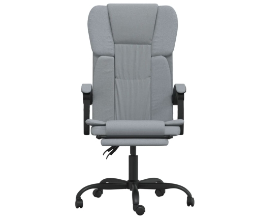 Silla de oficina reclinable de tela gris claro