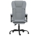 Silla de oficina reclinable de tela gris claro