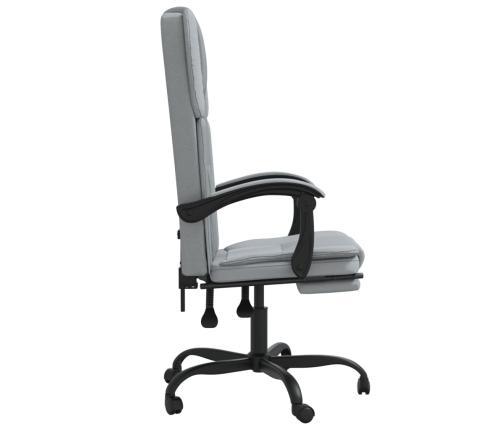 Silla de oficina reclinable de tela gris claro