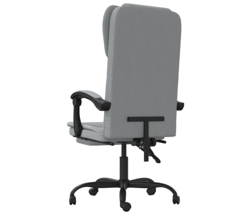 Silla de oficina reclinable de tela gris claro