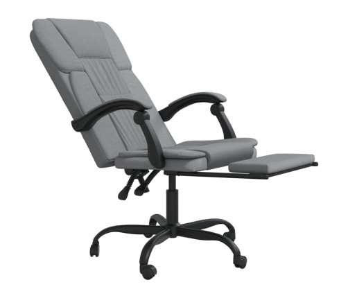 Silla de oficina reclinable de tela gris claro