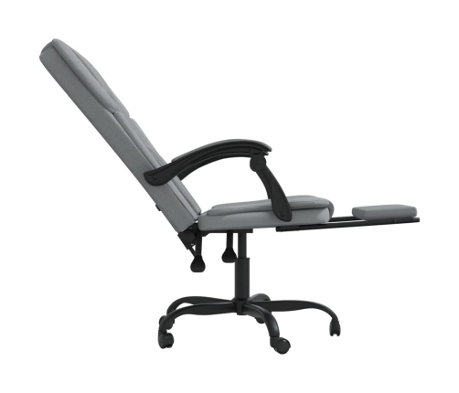 Silla de oficina reclinable de tela gris claro