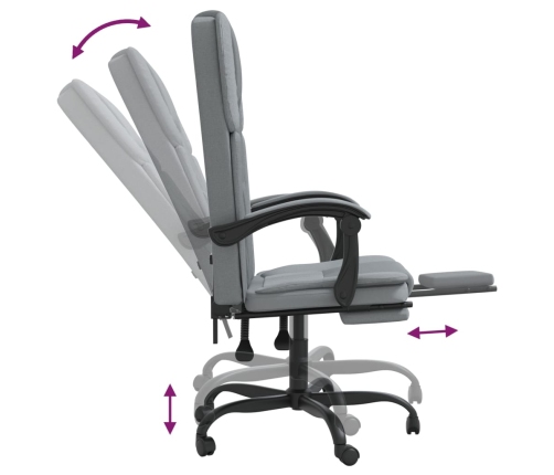 Silla de oficina reclinable de tela gris claro