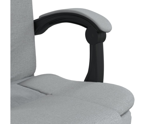 Silla de oficina reclinable de tela gris claro