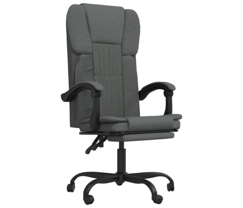 Silla de oficina reclinable de tela gris oscuro