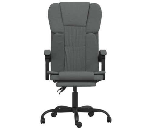 Silla de oficina reclinable de tela gris oscuro