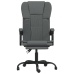 Silla de oficina reclinable de tela gris oscuro