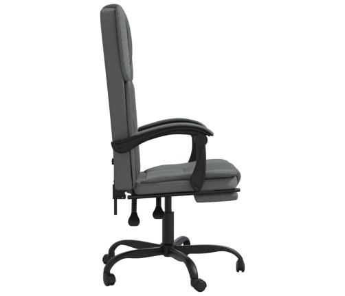 Silla de oficina reclinable de tela gris oscuro