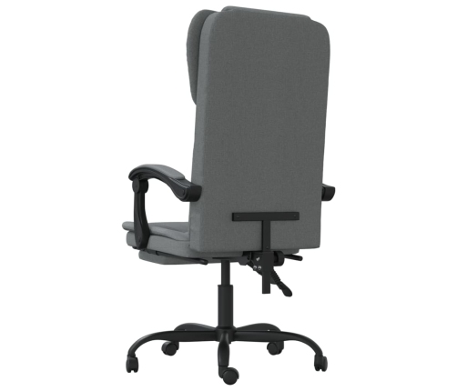 Silla de oficina reclinable de tela gris oscuro