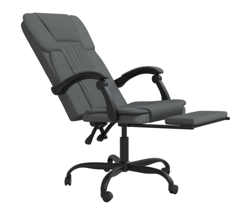 Silla de oficina reclinable de tela gris oscuro