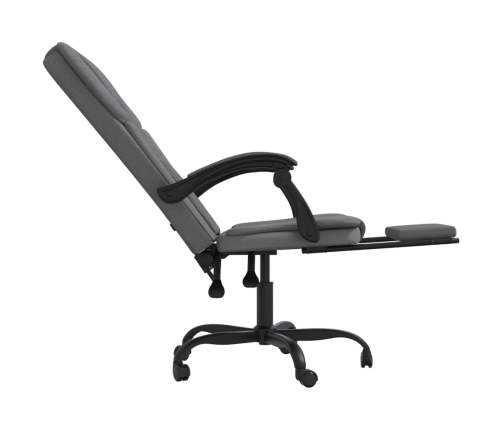 Silla de oficina reclinable de tela gris oscuro