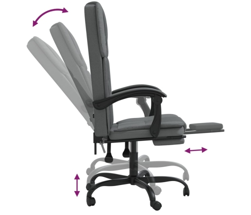 Silla de oficina reclinable de tela gris oscuro