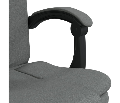 Silla de oficina reclinable de tela gris oscuro