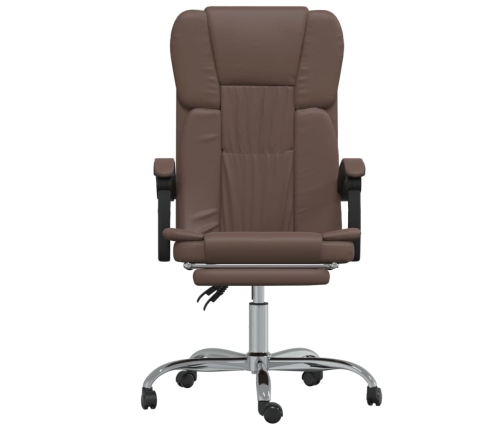 Silla de oficina reclinable cuero sintético marrón