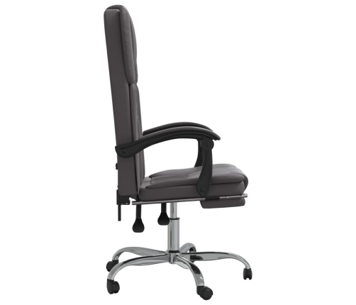 Silla de oficina reclinable cuero sintético gris