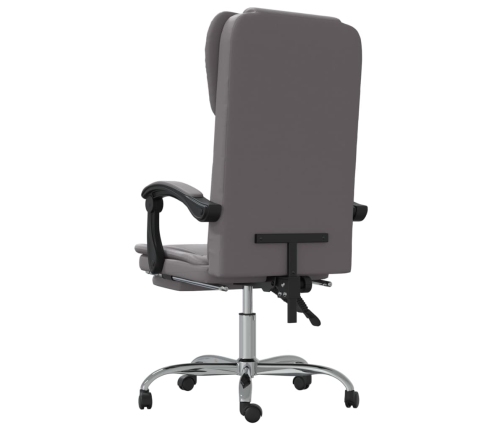 Silla de oficina reclinable cuero sintético gris