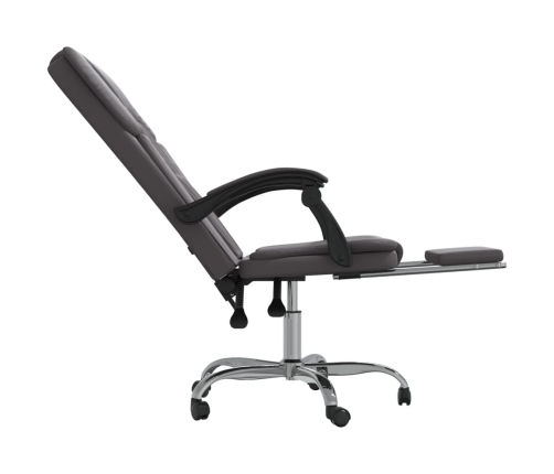 Silla de oficina reclinable cuero sintético gris