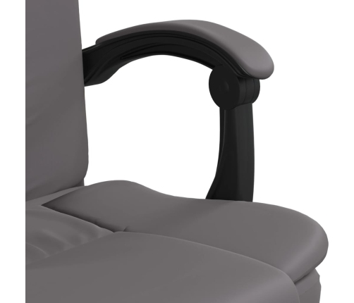 Silla de oficina reclinable cuero sintético gris