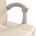 Silla de oficina reclinable cuero sintético crema