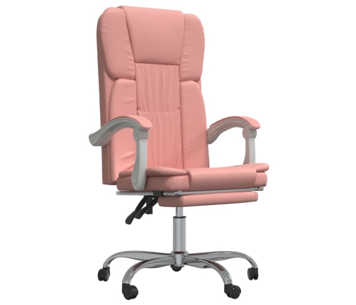 Silla de oficina reclinable cuero sintético rosa