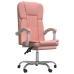 Silla de oficina reclinable cuero sintético rosa