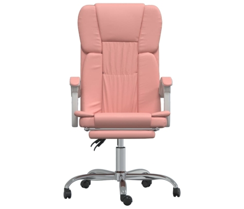 Silla de oficina reclinable cuero sintético rosa