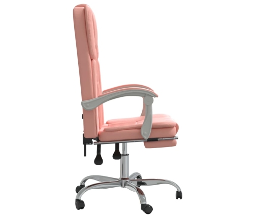 Silla de oficina reclinable cuero sintético rosa