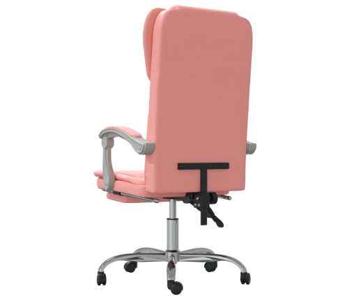 Silla de oficina reclinable cuero sintético rosa