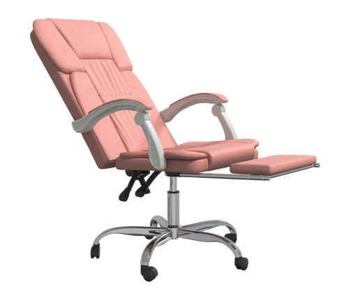 Silla de oficina reclinable cuero sintético rosa