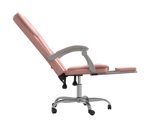 Silla de oficina reclinable cuero sintético rosa