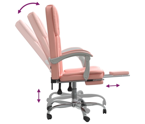 Silla de oficina reclinable cuero sintético rosa