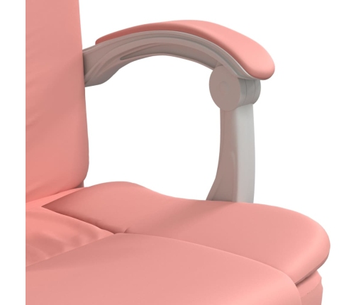 Silla de oficina reclinable cuero sintético rosa