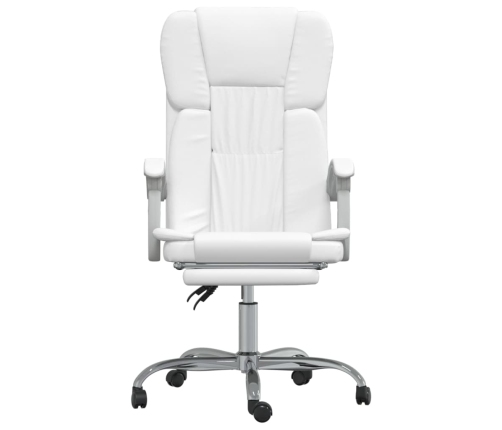 Silla de oficina reclinable cuero sintético blanco