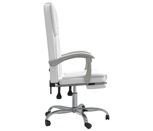 Silla de oficina reclinable cuero sintético blanco