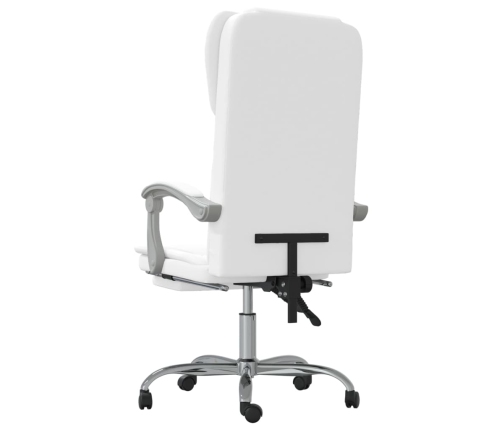 Silla de oficina reclinable cuero sintético blanco