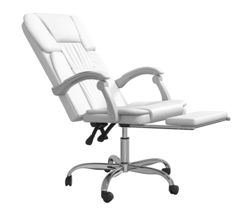 Silla de oficina reclinable cuero sintético blanco