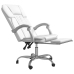 Silla de oficina reclinable cuero sintético blanco