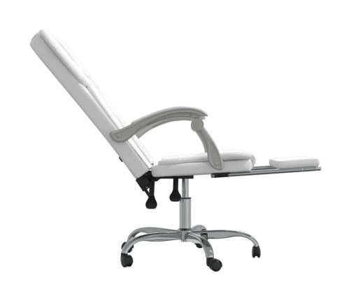 Silla de oficina reclinable cuero sintético blanco