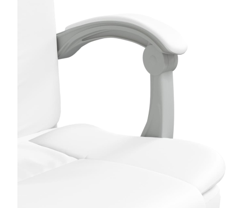 Silla de oficina reclinable cuero sintético blanco