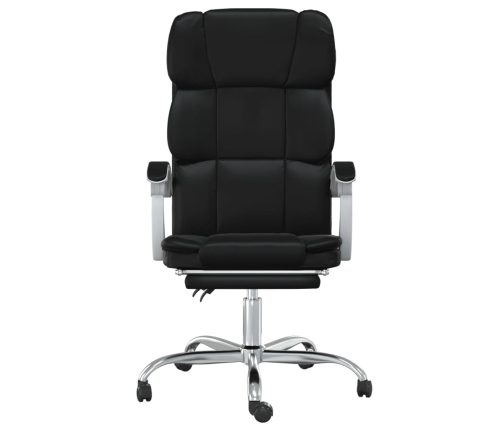 Silla de oficina reclinable cuero sintético negro