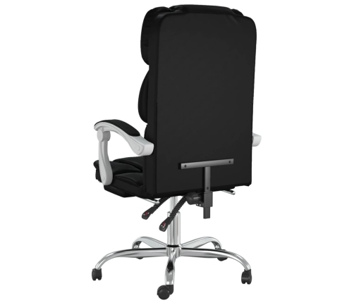 Silla de oficina reclinable cuero sintético negro