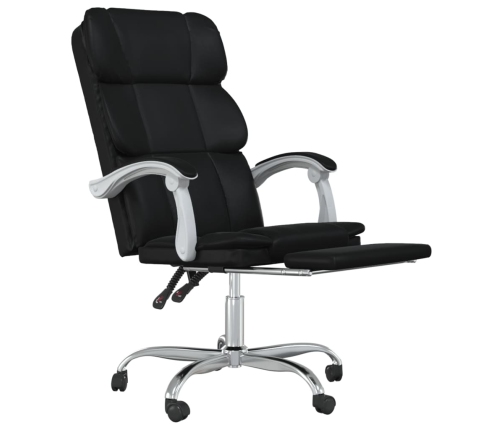 Silla de oficina reclinable cuero sintético negro