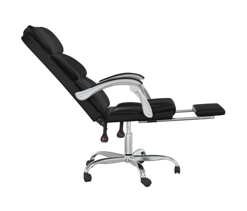 Silla de oficina reclinable cuero sintético negro